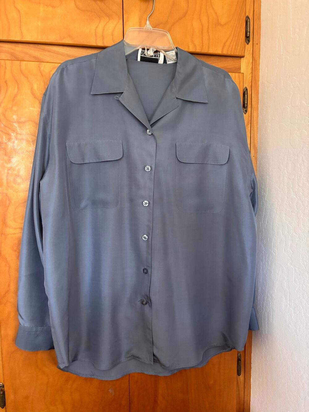 Vintage Christie & Jill 100% silk button down blouse shirt